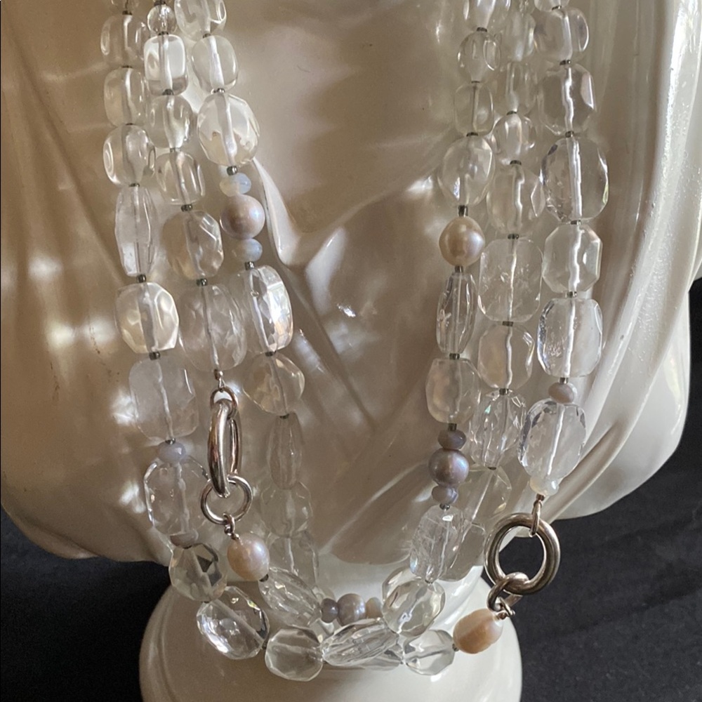SILPADA—-Elegant Multi-Strand Clear Beaded Necklace